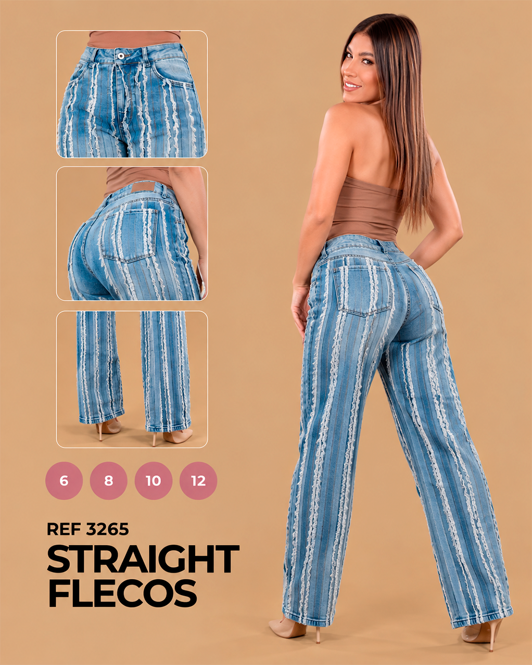 Straight con Flecos Deshilachados Ref 3265