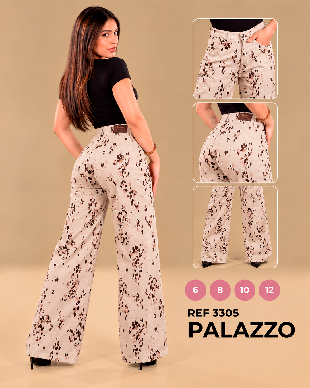 Palazzo Estampado de Manchas Animal Print