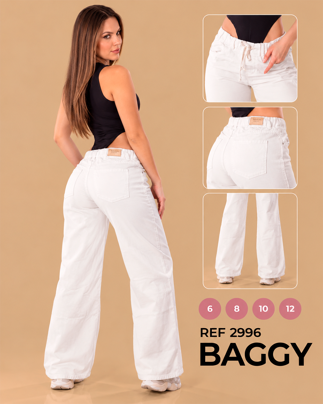 Jean Baggy Blanco — Ref 2996