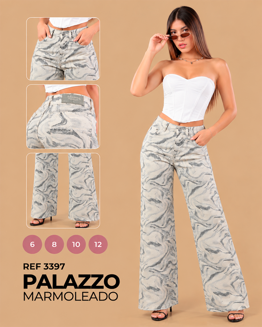 Palazzo Marmoleado Estampado Tiro Alto Ref 3397