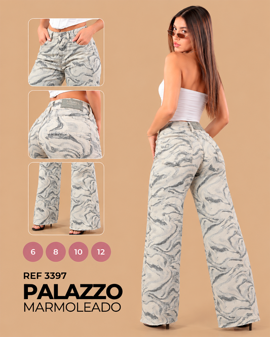 Palazzo Marmoleado Estampado Tiro Alto Ref 3397