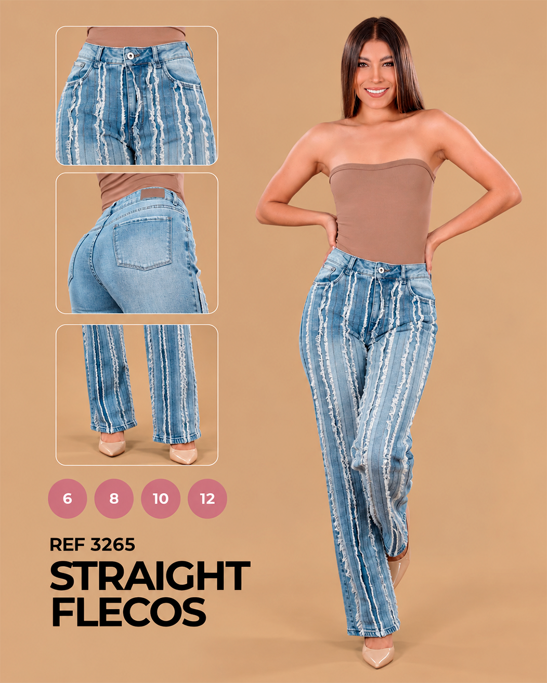 Straight con Flecos Deshilachados Ref 3265