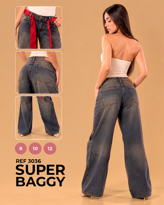 Super Baggy Tiro Bajo Lavado Vintage Ref 3036