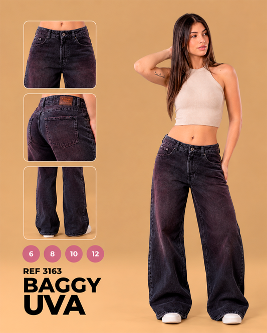 Baggy Uva con Lavado Degradado Morado Ref 3163