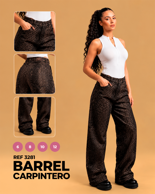Barrel Carpintero Estampado Reptil