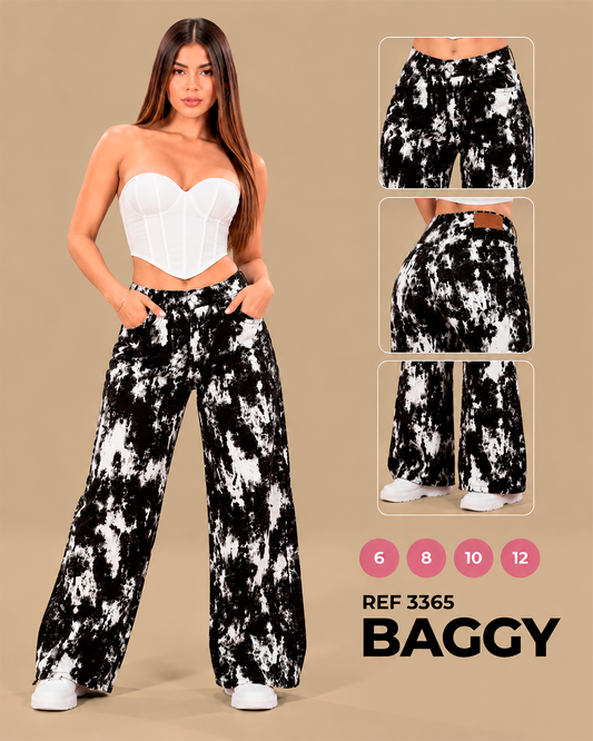 Baggy Tie Dye Blanco y Negro