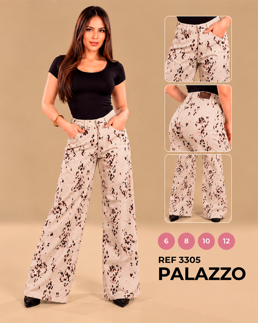 Palazzo Estampado de Manchas Animal Print