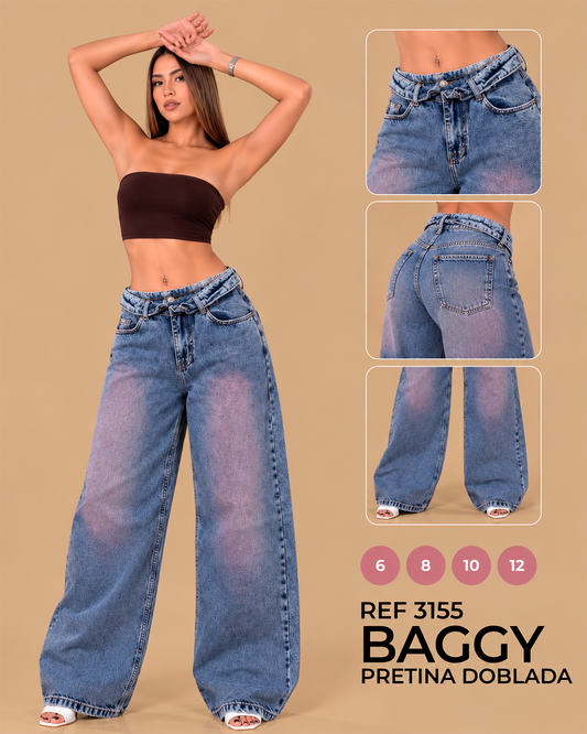 Jean Baggy Pretina Doblada — Ref 3155