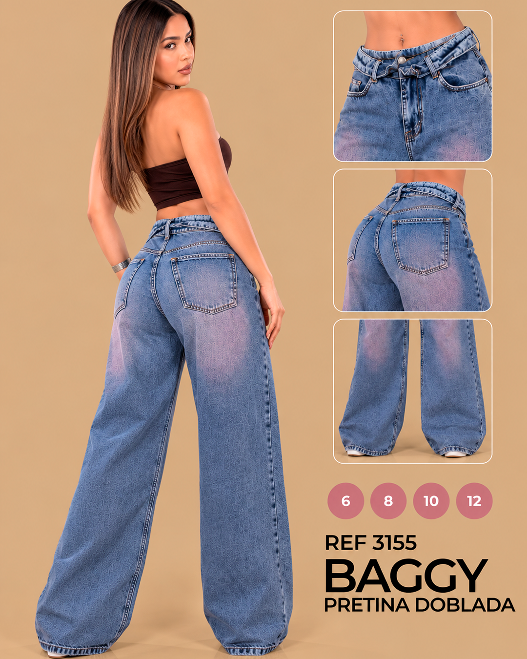 Jean Baggy Pretina Doblada — Ref 3155