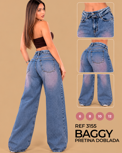 Jean Baggy Pretina Doblada — Ref 3155